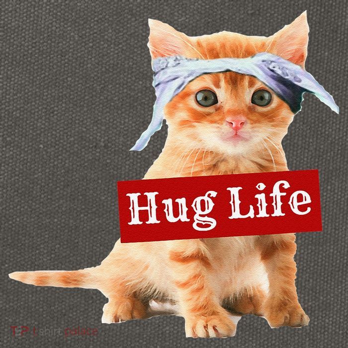 Hug Life Kitty Cat Thug Gansta Kitten Kitty Funny Gangster Cotton Canvas Backpack