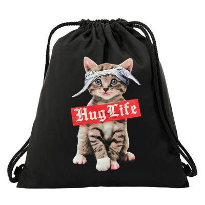 Hug Life Kitty Cat Hug Kitten Drawstring Bag