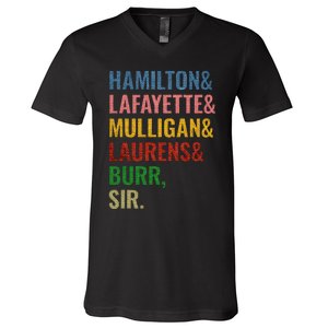 Hamilton Laurens Lafayette Mulligan Burr Sir V-Neck T-Shirt