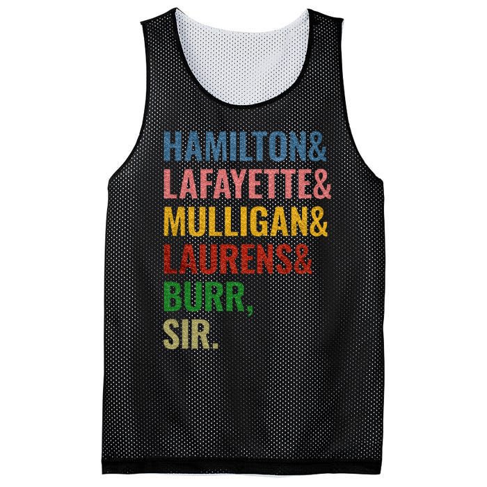 Hamilton Laurens Lafayette Mulligan Burr Sir Mesh Reversible Basketball Jersey Tank