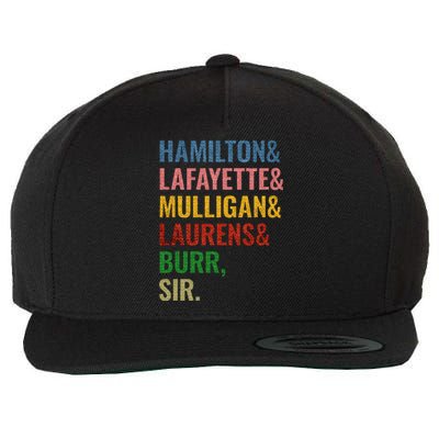 Hamilton Laurens Lafayette Mulligan Burr Sir Wool Snapback Cap