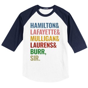 Hamilton Laurens Lafayette Mulligan Burr Sir Baseball Sleeve Shirt