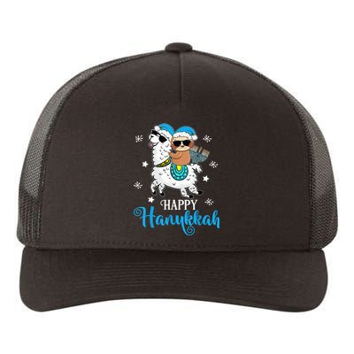 Hanukkah Llamakah Llama Sloth Happy Hanukkah Chanukah Yupoong Adult 5-Panel Trucker Hat