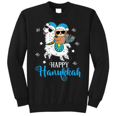 Hanukkah Llamakah Llama Sloth Happy Hanukkah Chanukah Sweatshirt