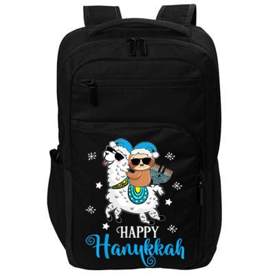 Hanukkah Llamakah Llama Sloth Happy Hanukkah Chanukah Impact Tech Backpack