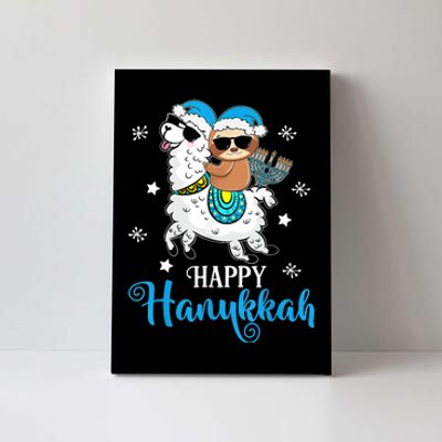 Hanukkah Llamakah Llama Sloth Happy Hanukkah Chanukah Canvas