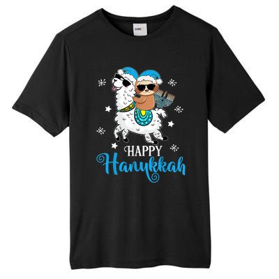 Hanukkah Llamakah Llama Sloth Happy Hanukkah Chanukah Tall Fusion ChromaSoft Performance T-Shirt