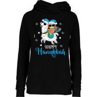 Hanukkah Llamakah Llama Sloth Happy Hanukkah Chanukah Womens Funnel Neck Pullover Hood