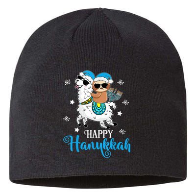 Hanukkah Llamakah Llama Sloth Happy Hanukkah Chanukah Sustainable Beanie