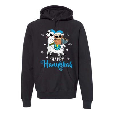 Hanukkah Llamakah Llama Sloth Happy Hanukkah Chanukah Premium Hoodie