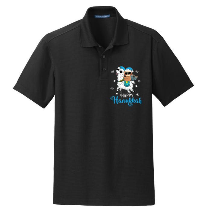 Hanukkah Llamakah Llama Sloth Happy Hanukkah Chanukah Dry Zone Grid Polo