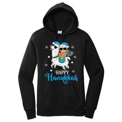 Hanukkah Llamakah Llama Sloth Happy Hanukkah Chanukah Women's Pullover Hoodie