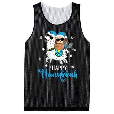 Hanukkah Llamakah Llama Sloth Happy Hanukkah Chanukah Mesh Reversible Basketball Jersey Tank