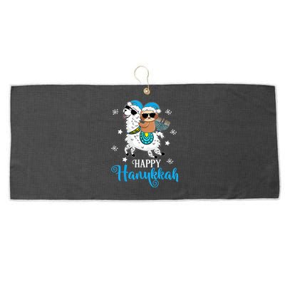 Hanukkah Llamakah Llama Sloth Happy Hanukkah Chanukah Large Microfiber Waffle Golf Towel