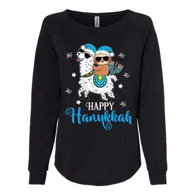 Hanukkah Llamakah Llama Sloth Happy Hanukkah Chanukah Womens California Wash Sweatshirt