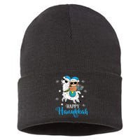 Hanukkah Llamakah Llama Sloth Happy Hanukkah Chanukah Sustainable Knit Beanie