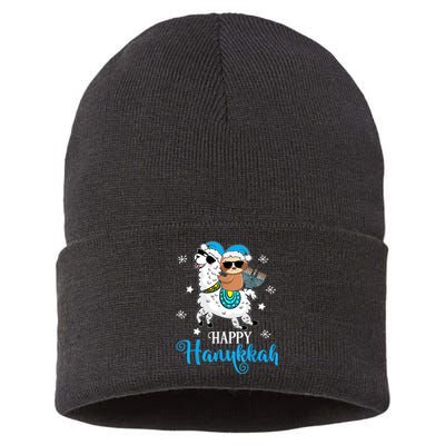 Hanukkah Llamakah Llama Sloth Happy Hanukkah Chanukah Sustainable Knit Beanie