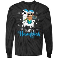 Hanukkah Llamakah Llama Sloth Happy Hanukkah Chanukah Tie-Dye Long Sleeve Shirt