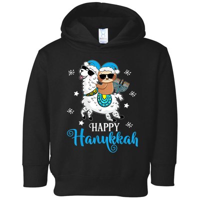 Hanukkah Llamakah Llama Sloth Happy Hanukkah Chanukah Toddler Hoodie