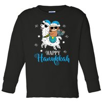 Hanukkah Llamakah Llama Sloth Happy Hanukkah Chanukah Toddler Long Sleeve Shirt