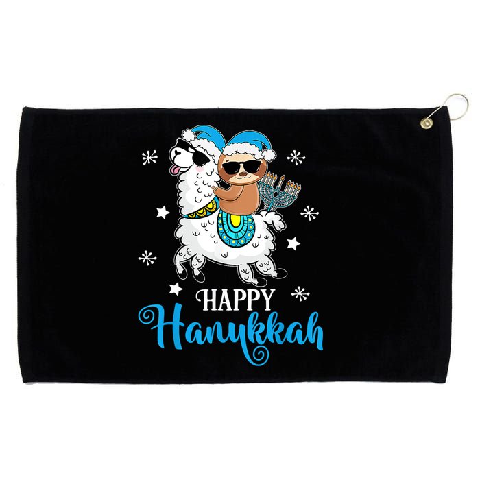 Hanukkah Llamakah Llama Sloth Happy Hanukkah Chanukah Grommeted Golf Towel