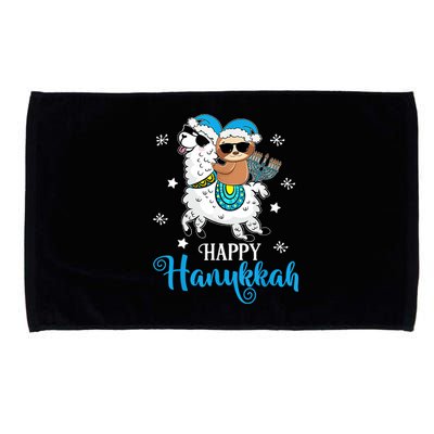 Hanukkah Llamakah Llama Sloth Happy Hanukkah Chanukah Microfiber Hand Towel