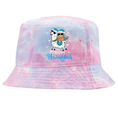 Hanukkah Llamakah Llama Sloth Happy Hanukkah Chanukah Tie-Dyed Bucket Hat