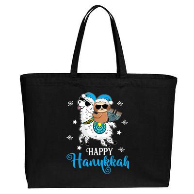 Hanukkah Llamakah Llama Sloth Happy Hanukkah Chanukah Cotton Canvas Jumbo Tote