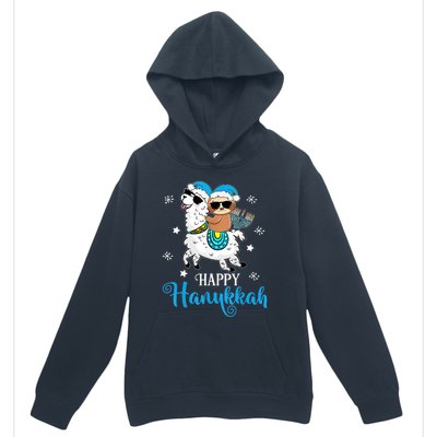 Hanukkah Llamakah Llama Sloth Happy Hanukkah Chanukah Urban Pullover Hoodie