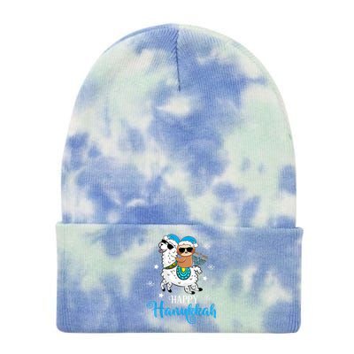 Hanukkah Llamakah Llama Sloth Happy Hanukkah Chanukah Tie Dye 12in Knit Beanie