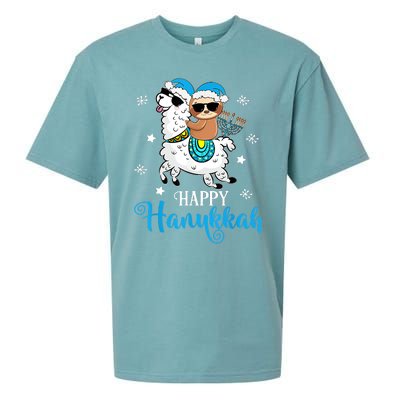 Hanukkah Llamakah Llama Sloth Happy Hanukkah Chanukah Sueded Cloud Jersey T-Shirt