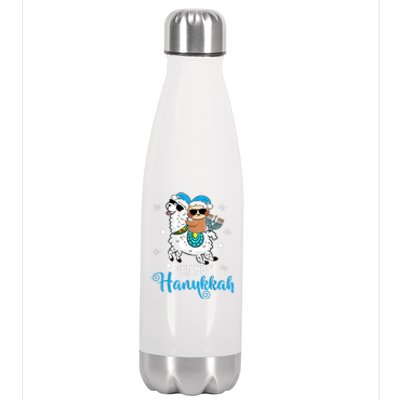 Hanukkah Llamakah Llama Sloth Happy Hanukkah Chanukah Stainless Steel Insulated Water Bottle