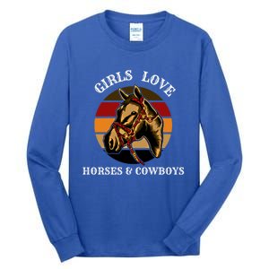 Horse Lovers  Love Horses And Cow Western Lover Gift Tall Long Sleeve T-Shirt