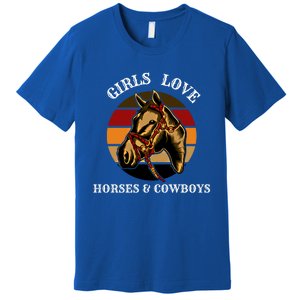 Horse Lovers  Love Horses And Cow Western Lover Gift Premium T-Shirt