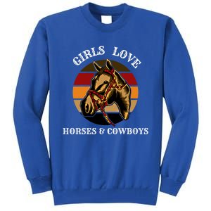 Horse Lovers  Love Horses And Cow Western Lover Gift Tall Sweatshirt