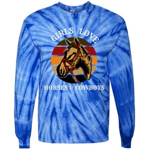 Horse Lovers  Love Horses And Cow Western Lover Gift Tie-Dye Long Sleeve Shirt