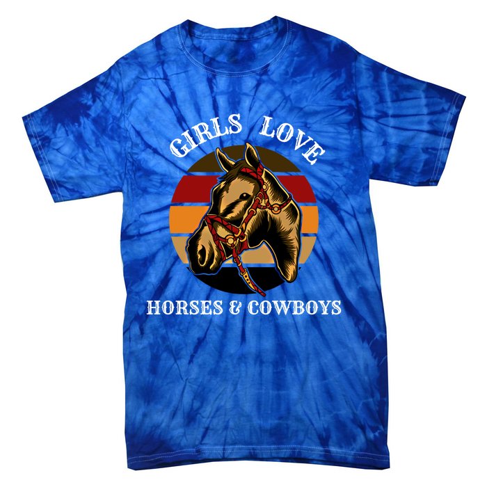 Horse Lovers  Love Horses And Cow Western Lover Gift Tie-Dye T-Shirt