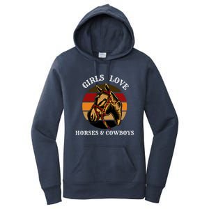 Horse Lovers  Love Horses And Cow Western Lover Gift Women's Pullover Hoodie