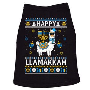 Happy Llamakkah Llama Alpaca Hanukkah Ugly Sweater Chanukah  Doggie Tank