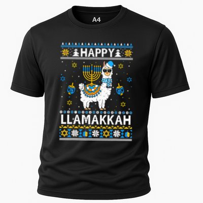 Happy Llamakkah Llama Alpaca Hanukkah Ugly Sweater Chanukah  Performance Shirt