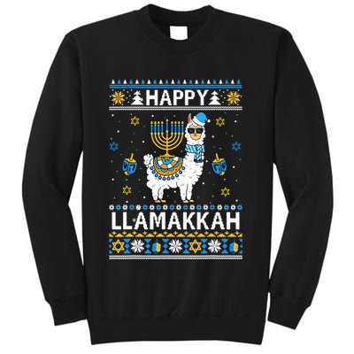 Happy Llamakkah Llama Alpaca Hanukkah Ugly Sweater Chanukah  Sweatshirt