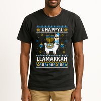 Happy Llamakkah Llama Alpaca Hanukkah Ugly Sweater Chanukah  Tall T-Shirt