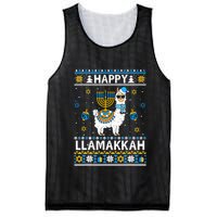 Happy Llamakkah Llama Alpaca Hanukkah Ugly Sweater Chanukah  Mesh Reversible Basketball Jersey Tank