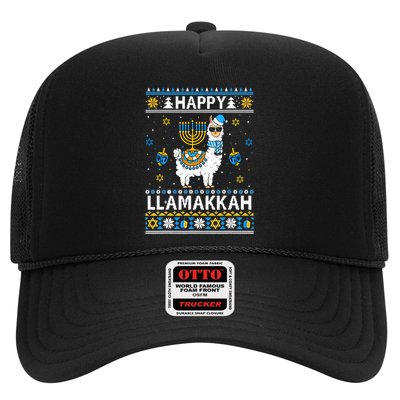 Happy Llamakkah Llama Alpaca Hanukkah Ugly Sweater Chanukah  Trucker Hat
