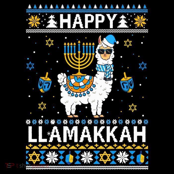 Happy Llamakkah Llama Alpaca Hanukkah Ugly Sweater Chanukah  Visor