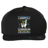 Happy Llamakkah Llama Alpaca Hanukkah Ugly Sweater Chanukah  Wool Snapback Cap