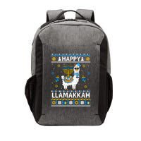 Happy Llamakkah Llama Alpaca Hanukkah Ugly Sweater Chanukah  Vector Backpack