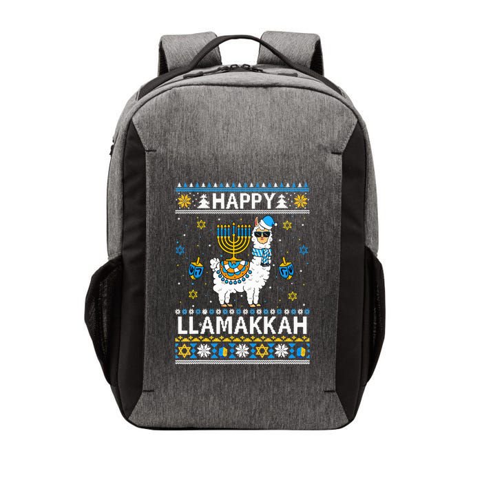 Happy Llamakkah Llama Alpaca Hanukkah Ugly Sweater Chanukah  Vector Backpack