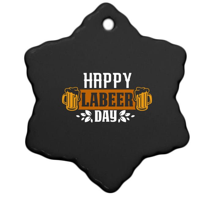 Happy Labeer Labor Day Gift Ceramic Star Ornament