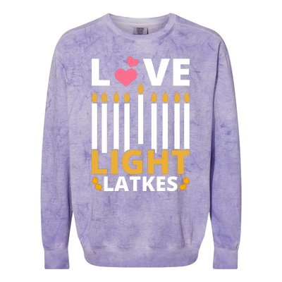 Hanukkah Love Light Latkes Gift Colorblast Crewneck Sweatshirt